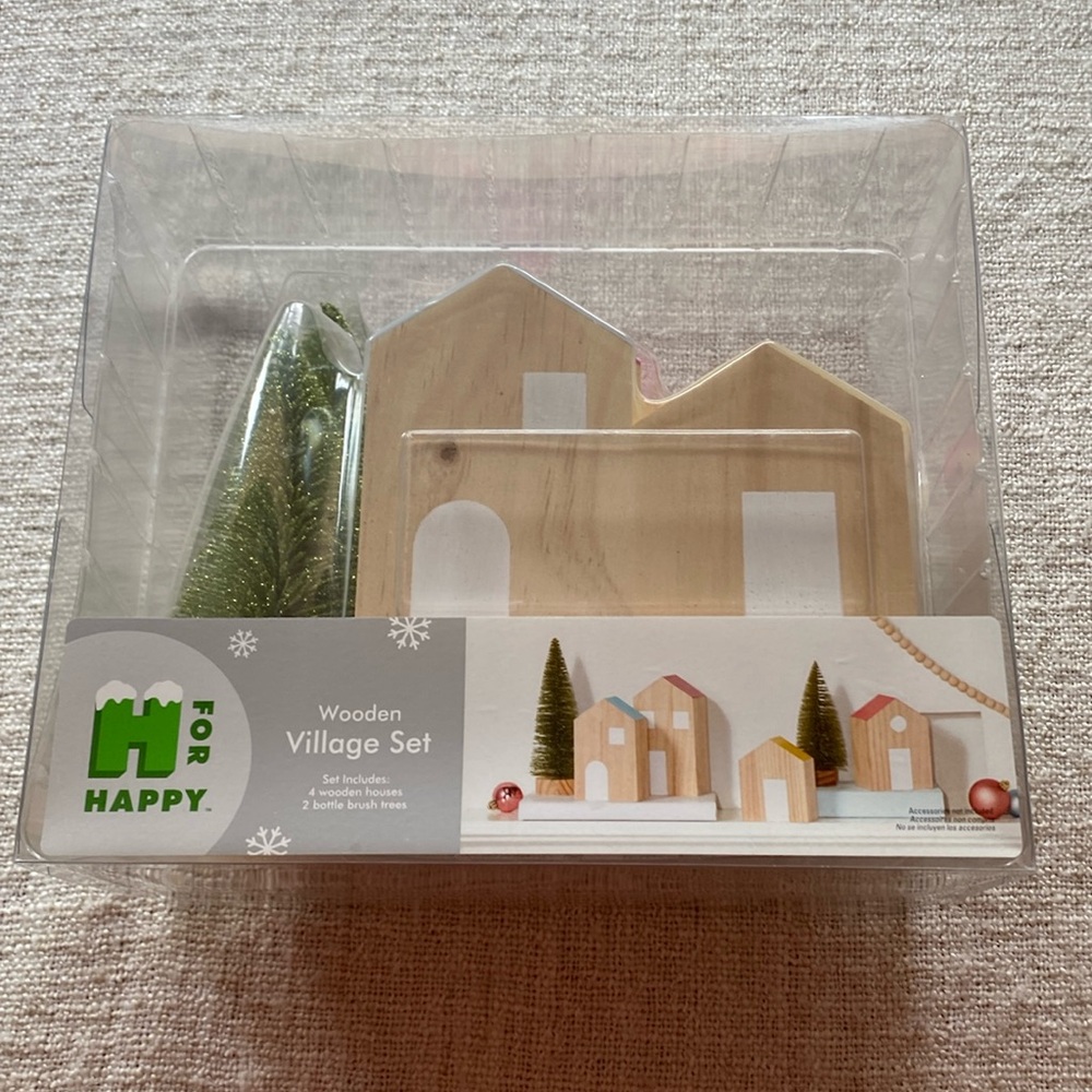 H For Happy Wooden Village Set
